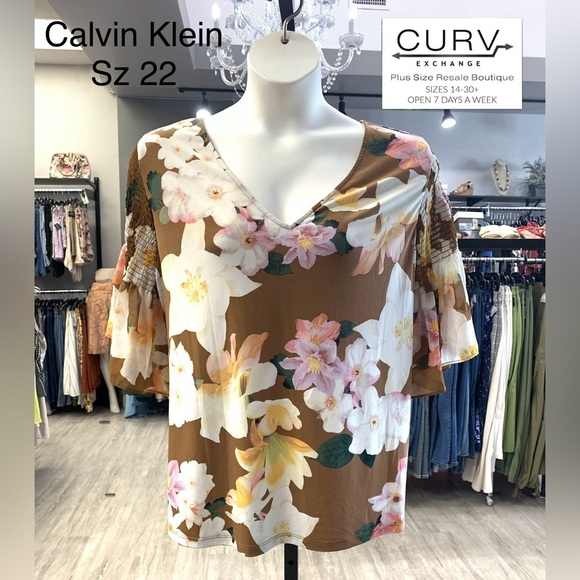 Calvin Klein Floral Blouse size 22 - Picture 1 of 1